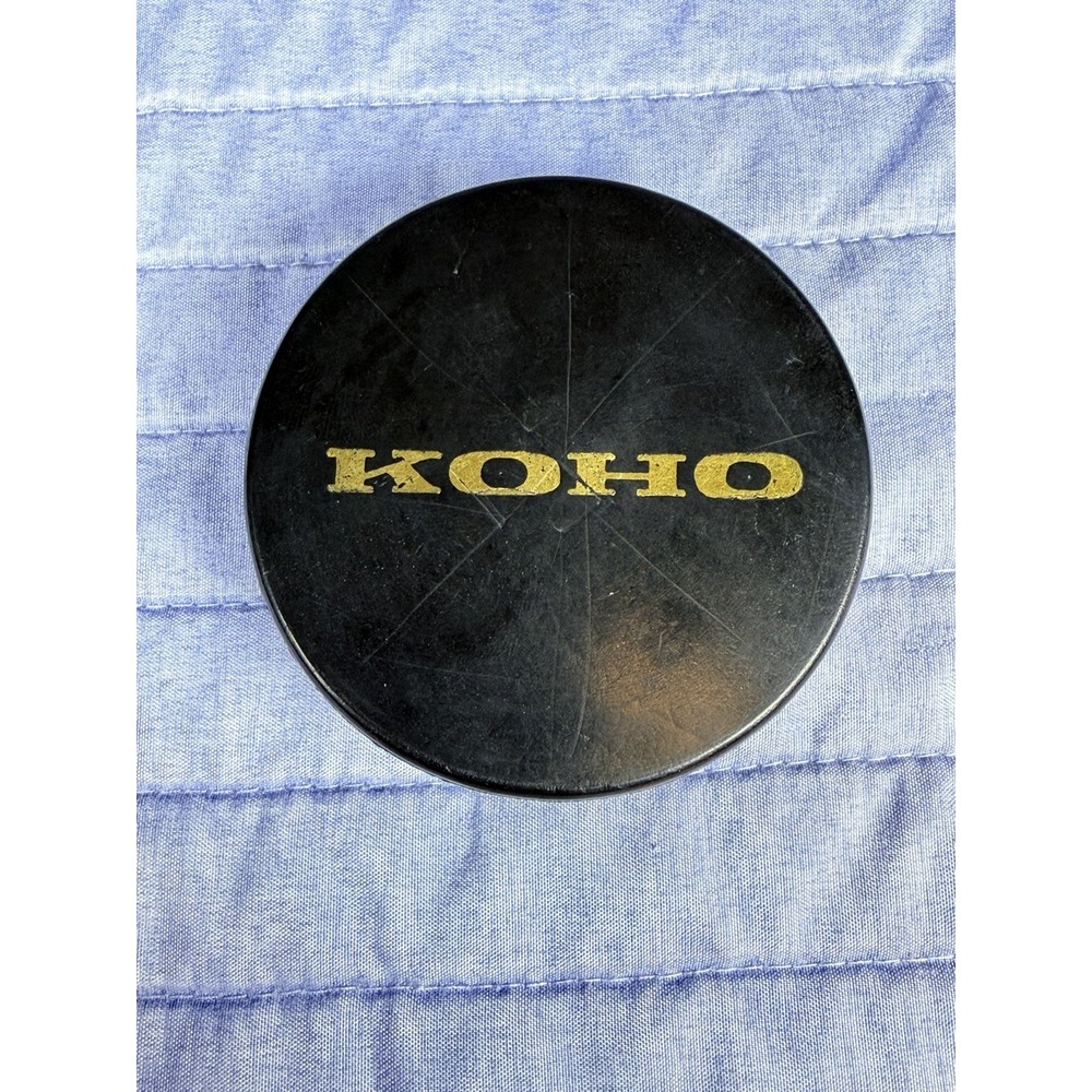 Vintage KOHO Official Hockey Puck Made in Czech Republic Black Gold Logo
